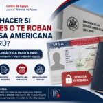 Imagen de visas y pasaporte frente a la embajada de EE. UU. en Perú.